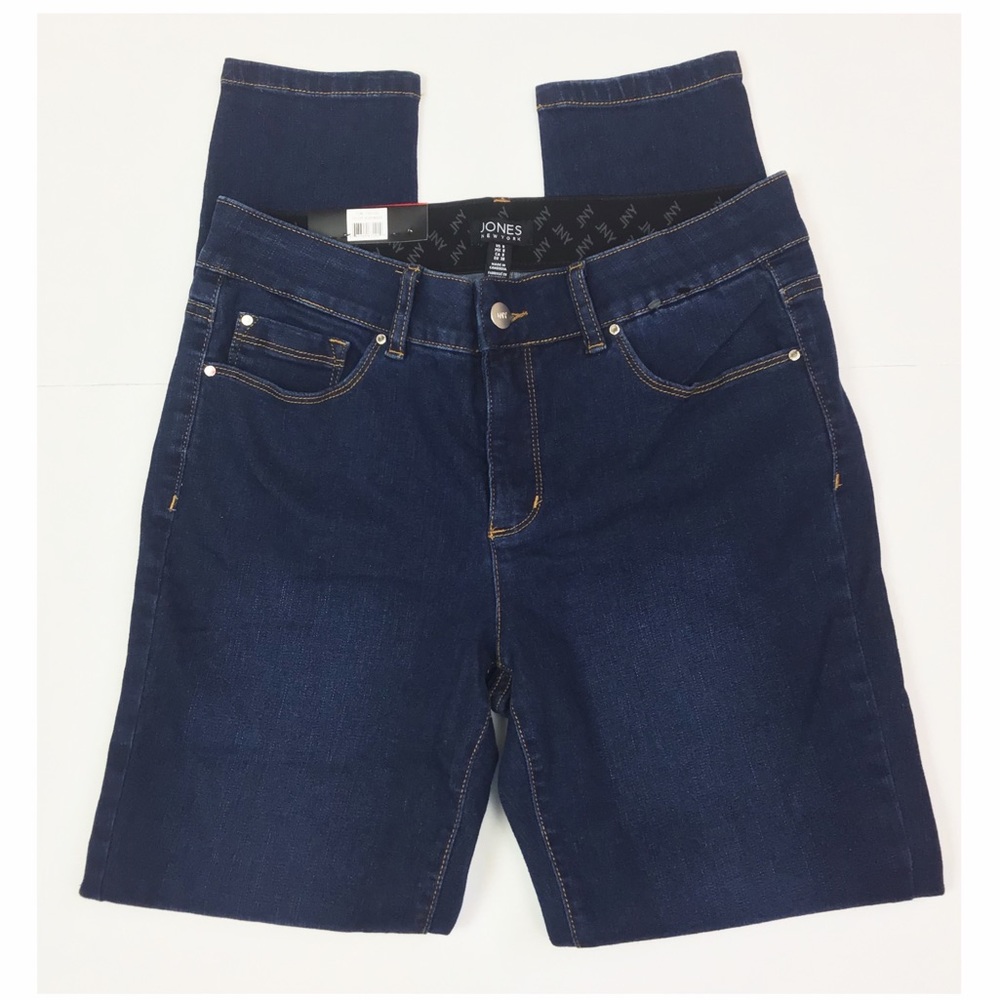 Jones NY Women Dark Blue Skinny Mid-Rise Jeans